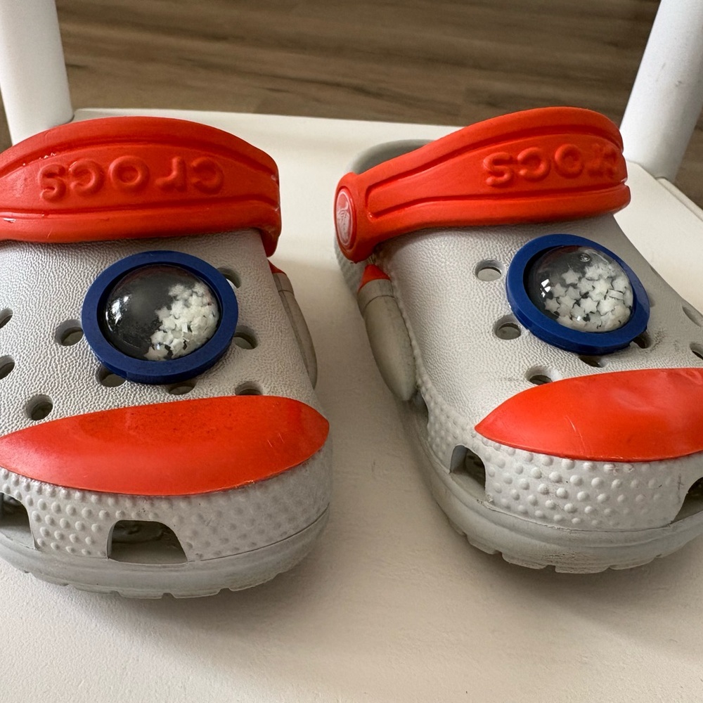 CROCS Toddler' Gray and Orange Space